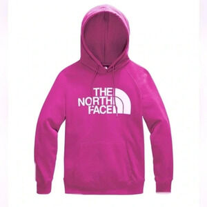 North Face Women's Pink Half Dome Pullover Hoodie Sweatshirt Size Medium